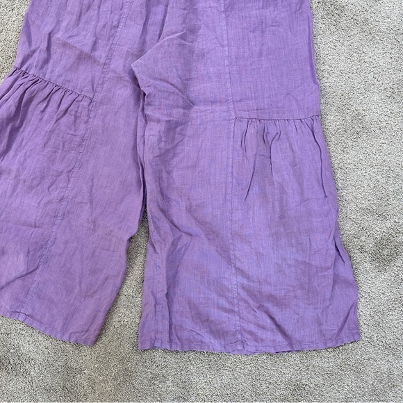 Et’Lois Women’s 100% Linen Tanya Pull On Pants Wide Leg Made in USA in Purple S - Picture 8 of 14